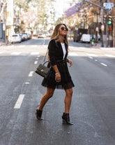 Voila Tulle Polka Dot Mini Skirt - Black